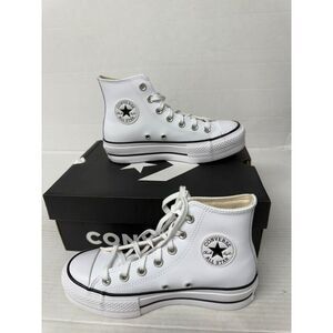 -1001 Converse All Star Lift Leather White-US 5 Womens